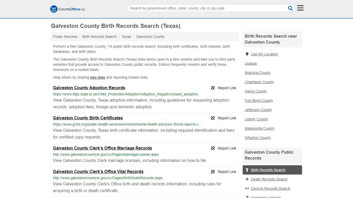 Birth Records Search - Galveston County, TX (Birth ...